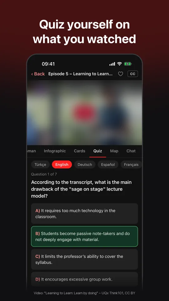 A quiz on the video