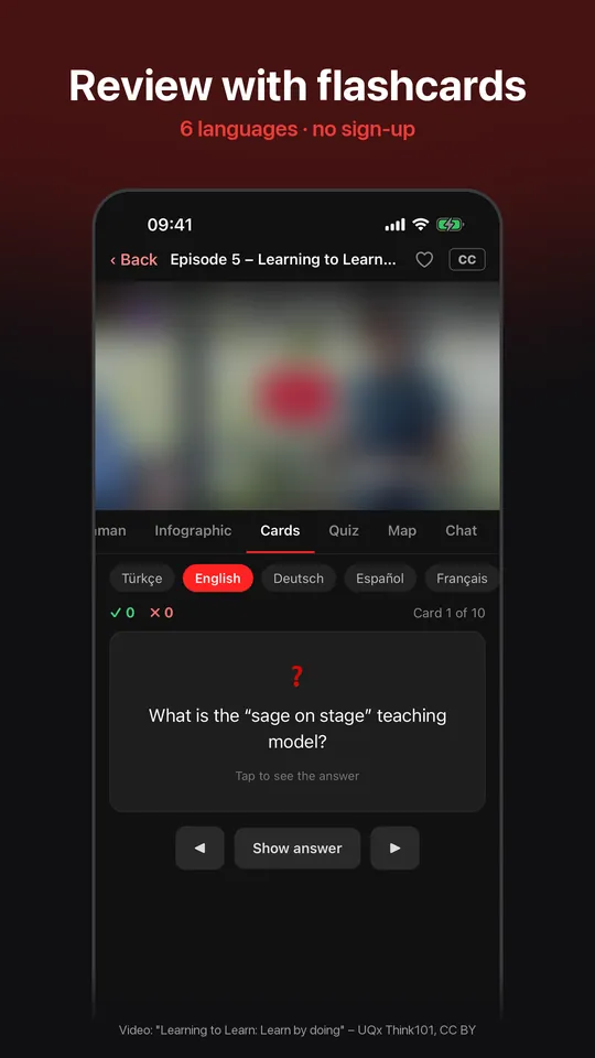Flashcards made from the video