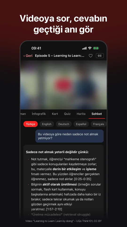 Videonun içeriğinden cevaplanan bir soru ve geçtiği an