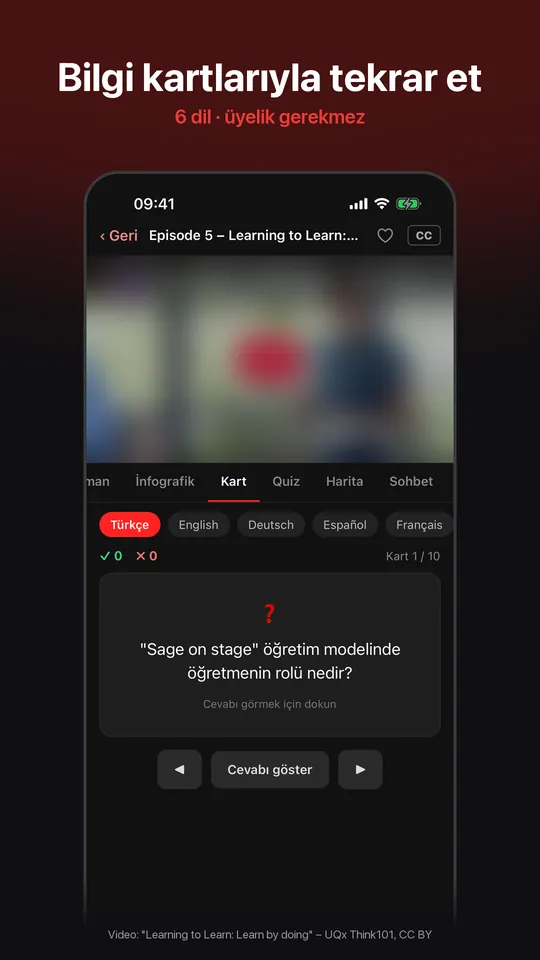 Videodan hazırlanan bilgi kartları